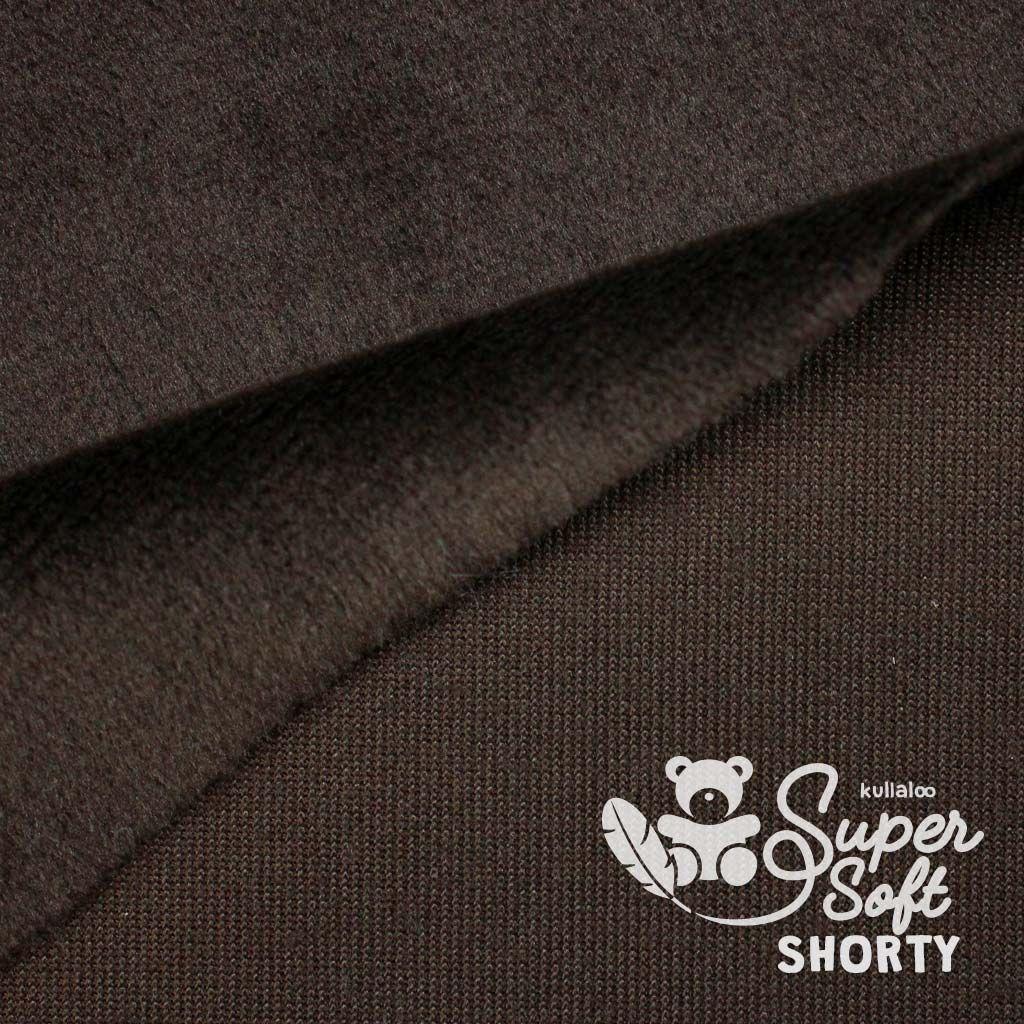 Plüschstoff Shorty uni 75x100cm dunkelbraun schoko – Kullalo